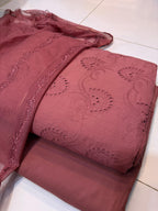 Pure Lawn Chikankari Cutwork Dress with Cotton Khaddi Net Dupatta