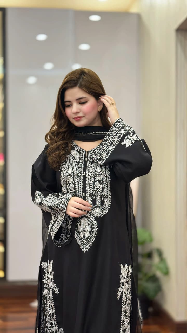BLACK SAPPHIRE EMBROIDERED 3 PCS