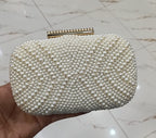 Elegant Pearl Embellished Clutch Bag