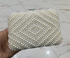 Elegant Pearl Embellished Clutch Bag