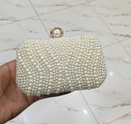 Elegant Pearl Embellished Clutch Bag