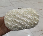 Elegant Pearl Embellished Clutch Bag