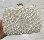 Elegant Pearl Embellished Clutch Bag