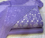3D Chikankari Embroidered Shirt with Plain Pants & Chiffon Chikankari Dupatta