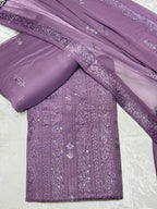 Trendy Chiffon Outfit Featuring Fine Sequins Detailing