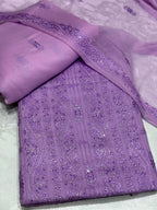 Trendy Chiffon Outfit Featuring Fine Sequins Detailing