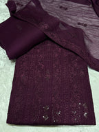 Trendy Chiffon Outfit Featuring Fine Sequins Detailing