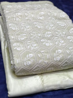 Paper Silk Doria Chikankari Shirt with Plain Cotton Silk Pants