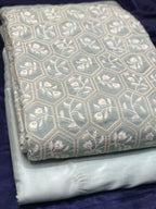 Paper Silk Doria Chikankari Shirt with Plain Cotton Silk Pants