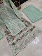 Ready To Wear Pure Cotton Lawn Chicken Kari Embroidered