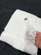 White Chiffon Chikankari Duppata