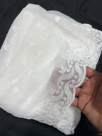 White Chiffon Chikankari Duppata