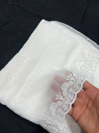 White Chiffon Chikankari Duppata