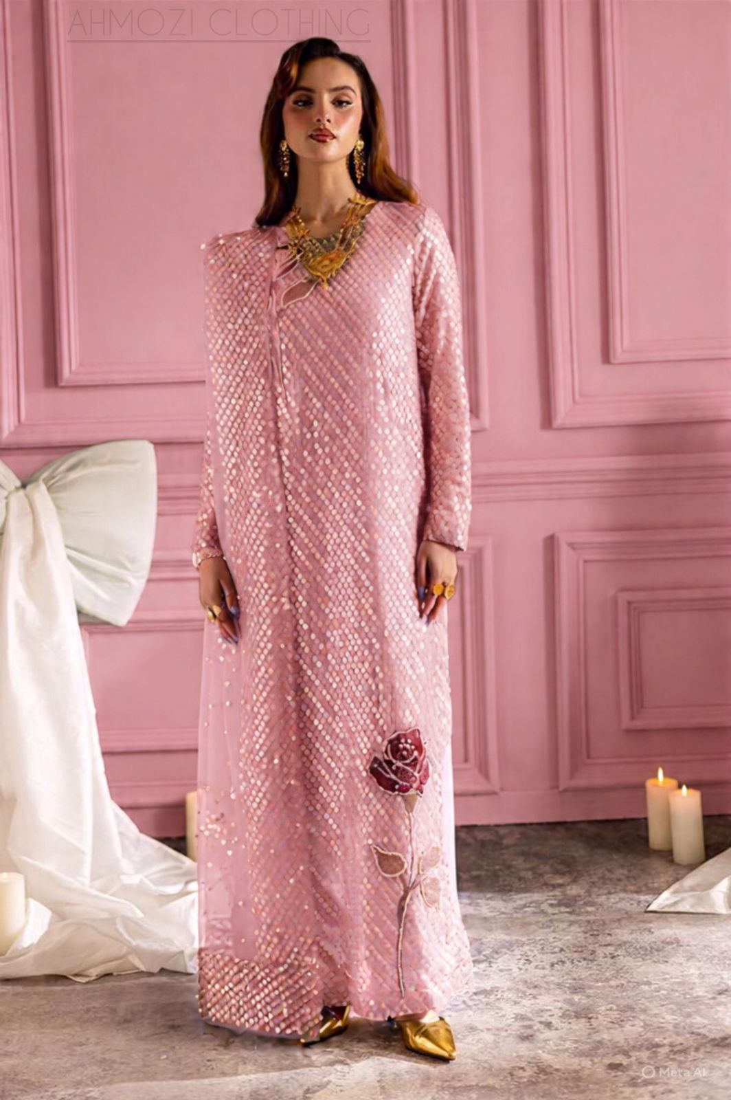 Fully Heavy Embroidery Chiffon Unstitched 3 Pcs