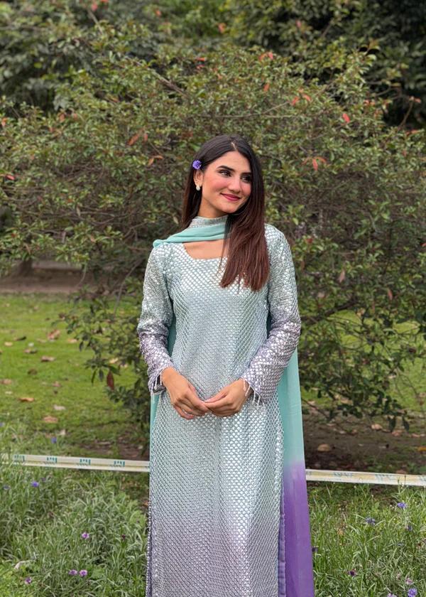 Chiffon Embroidered Unstitched  3 Pcs