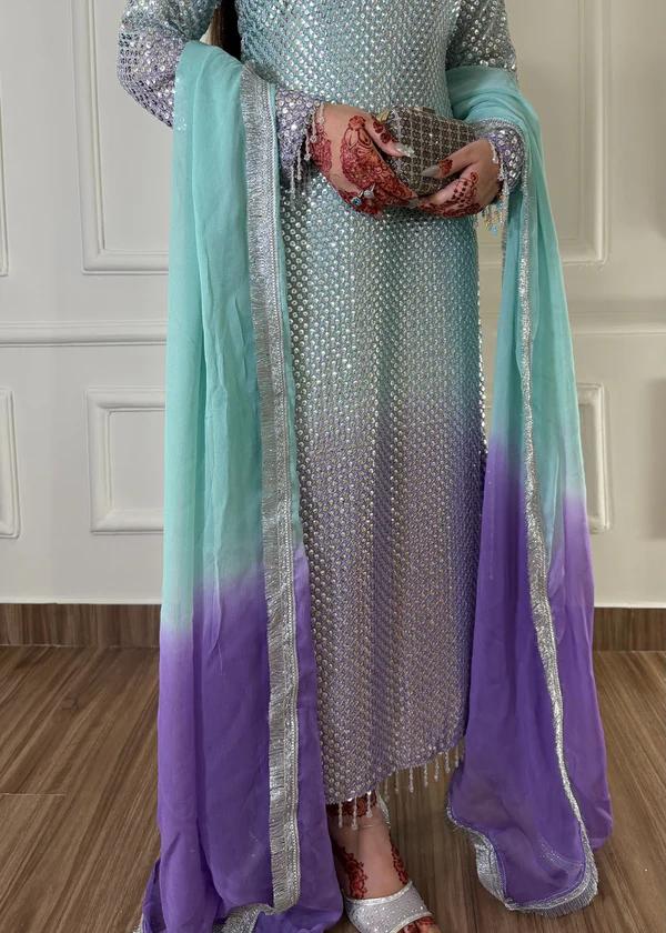 Chiffon Embroidered Unstitched  3 Pcs