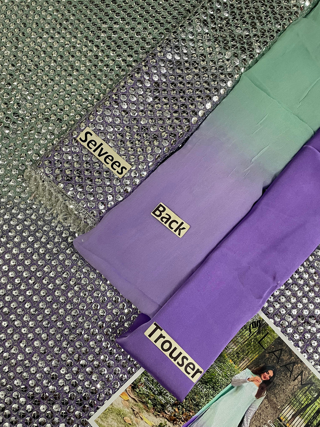 Chiffon Embroidered Unstitched  3 Pcs