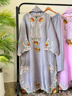 Trendy Farshi Kaftan 3 Pcs Luxury Silk