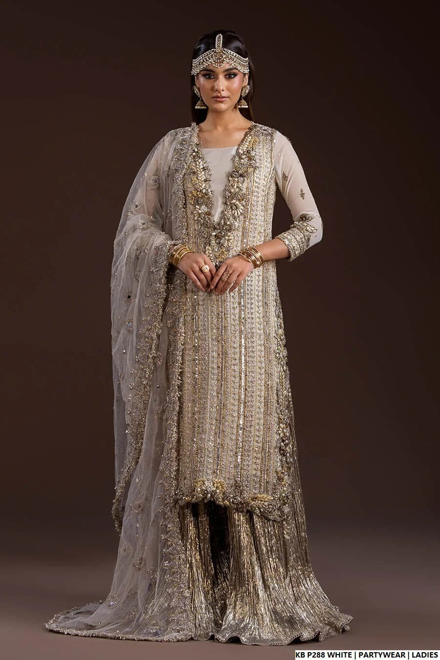Ready To Wear Crinkle Chiffon Beautifully Hand Embroidered