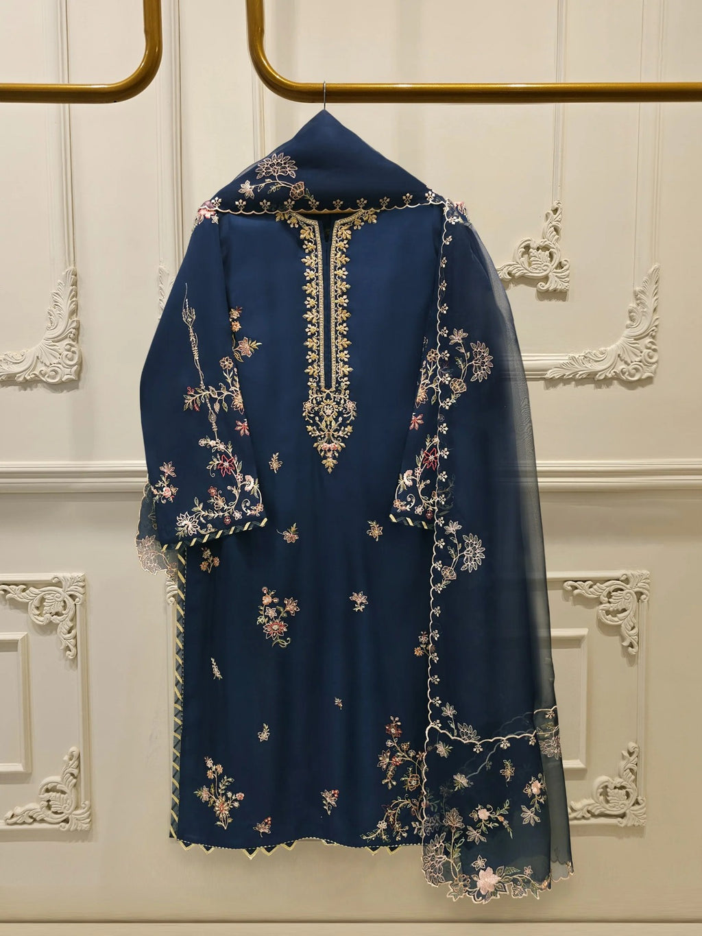 Pure Khaddi Silk Embroidered Suit 3 Pcs