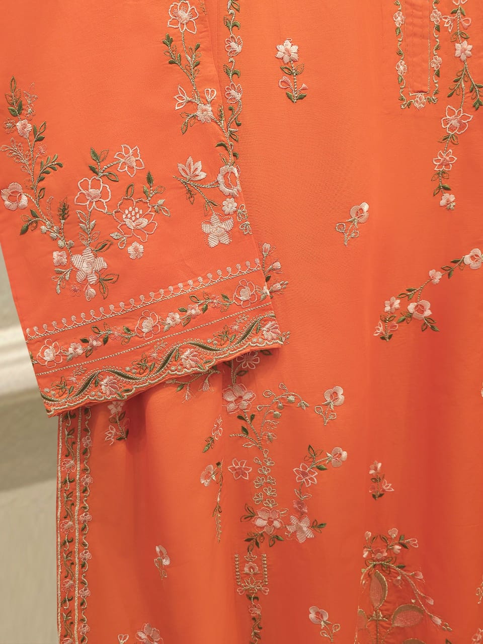 3 Piece - Embroidered Cambric Suit