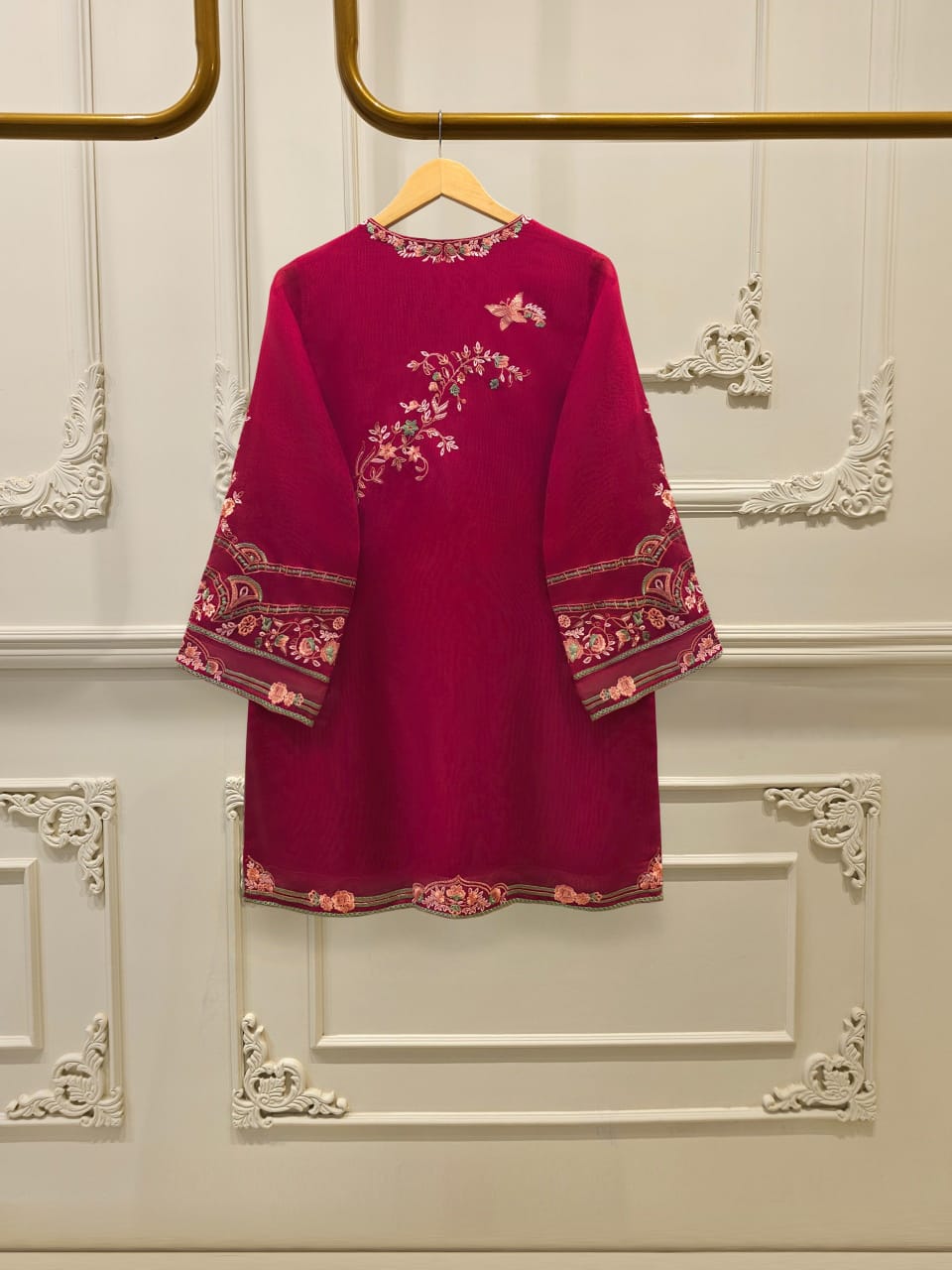3 Piece - Pure Embroidered Cotton Net Suit
