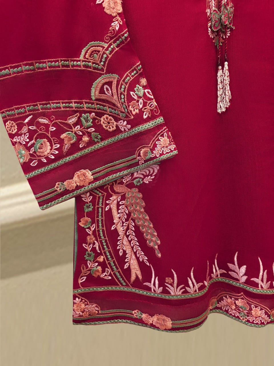 3 Piece - Pure Embroidered Cotton Net Suit