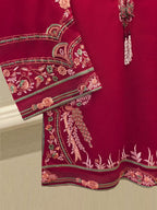 3 Piece - Pure Embroidered Cotton Net Suit