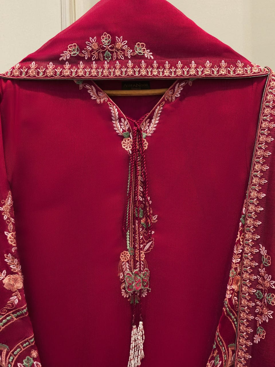 3 Piece - Pure Embroidered Cotton Net Suit
