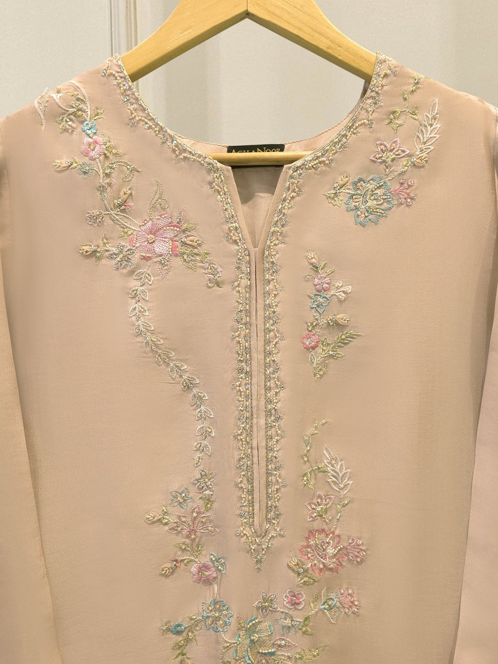 Pure Embroidered Sheesha Silk Shirt