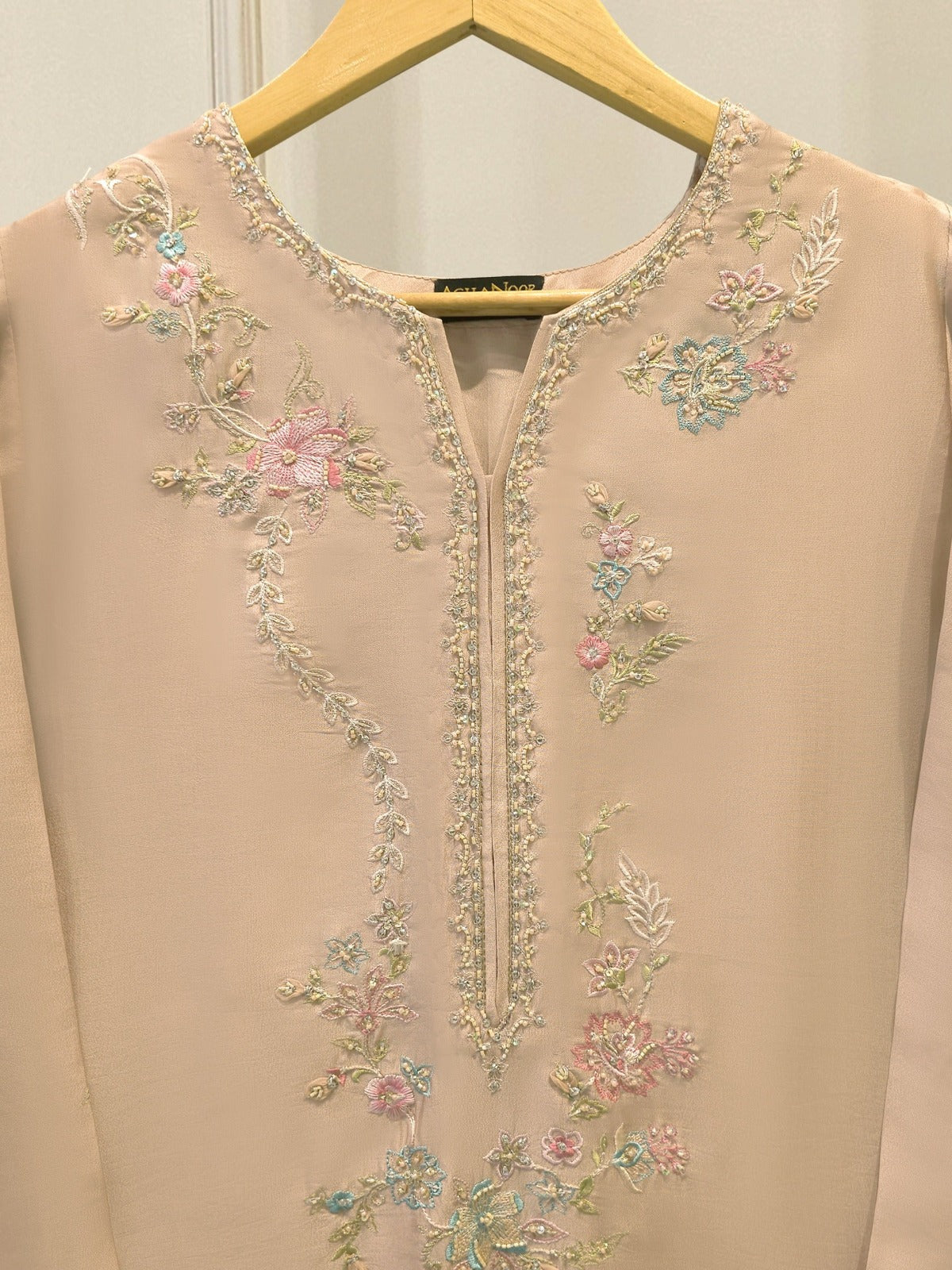 Pure Embroidered Sheesha Silk Shirt