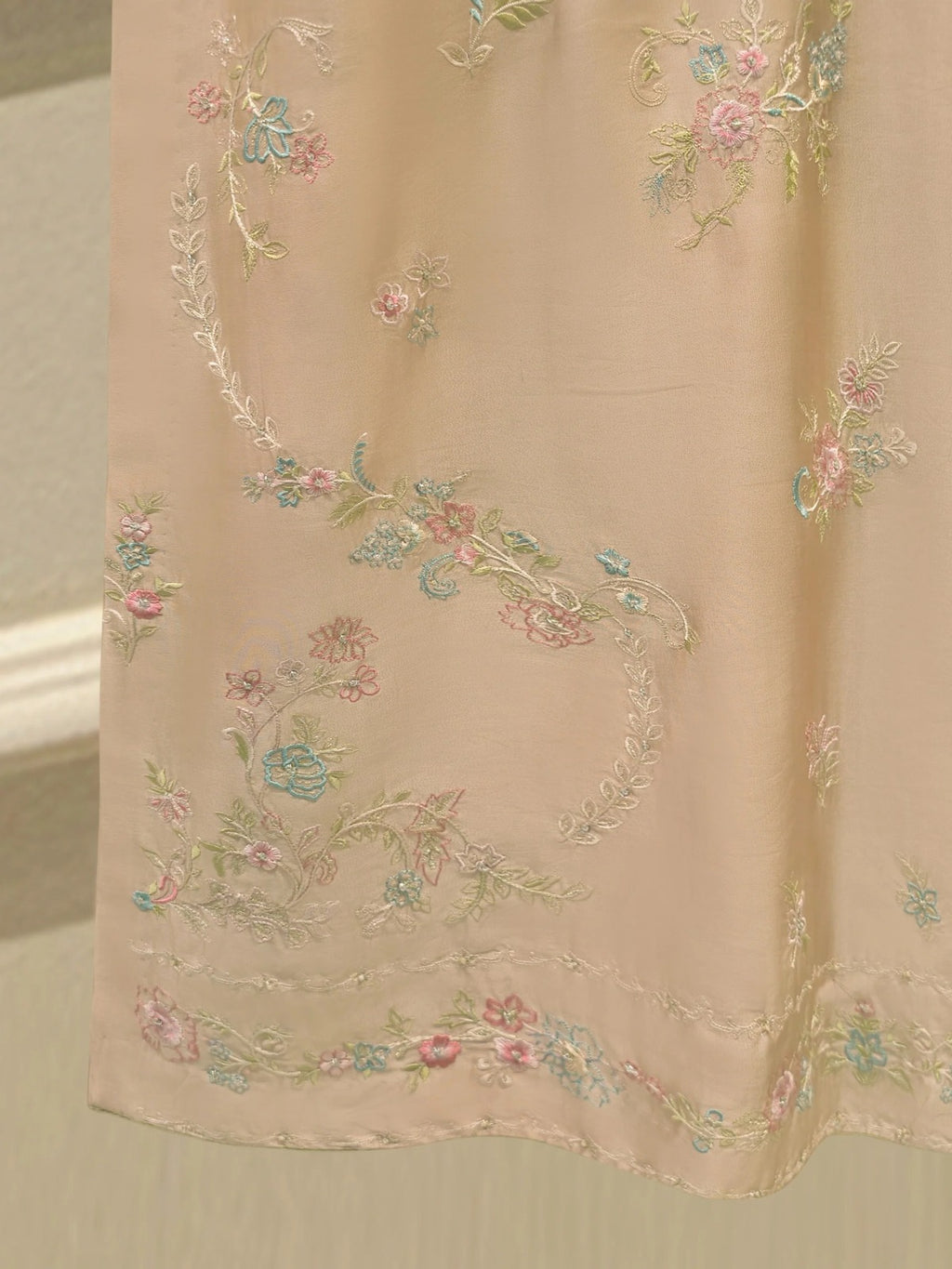 Pure Embroidered Sheesha Silk Shirt