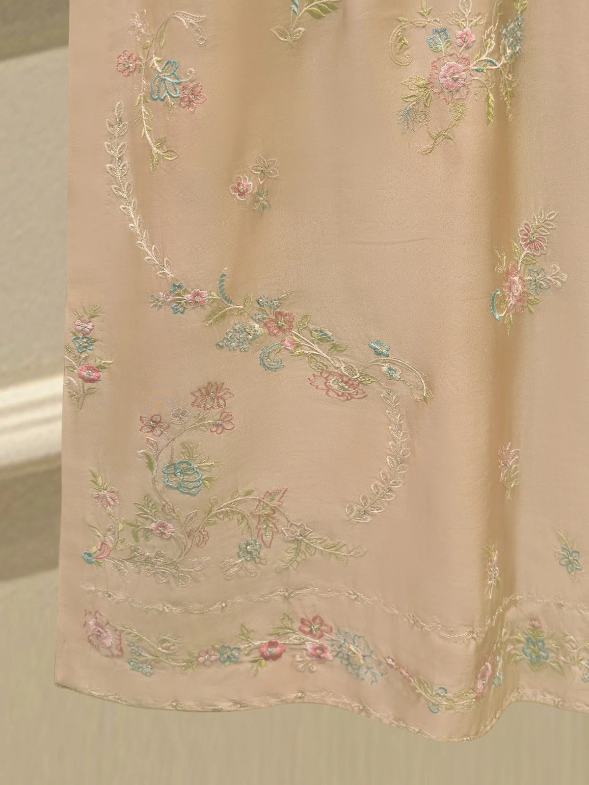 Pure Embroidered Sheesha Silk Shirt