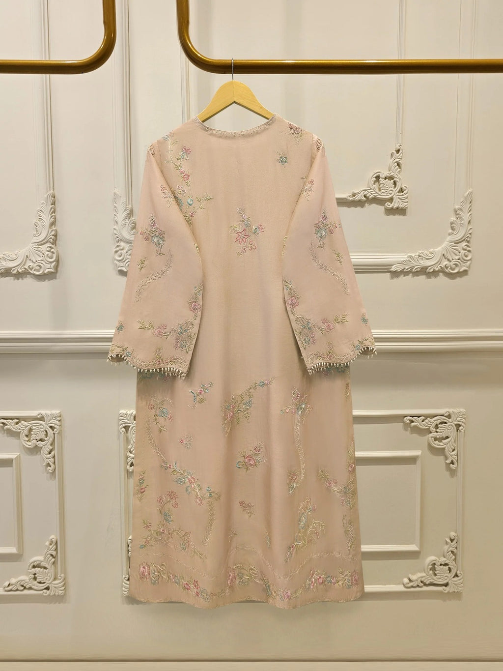 Pure Embroidered Sheesha Silk Shirt