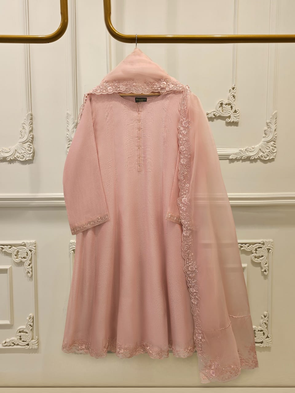 3 Piece - Pure Embroidered Cotton Net Suit