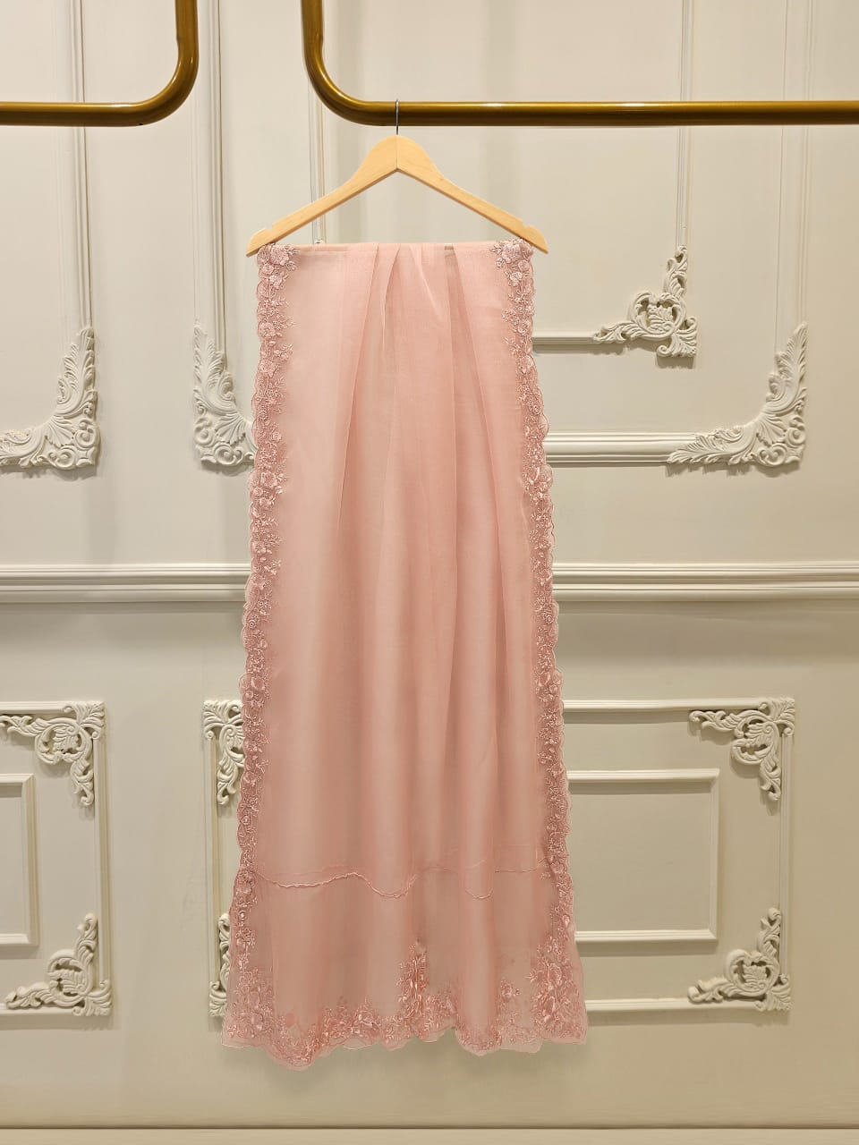 3 Piece - Pure Embroidered Cotton Net Suit