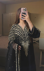 BLACK PEACOCK EMBROIDERED 3PC