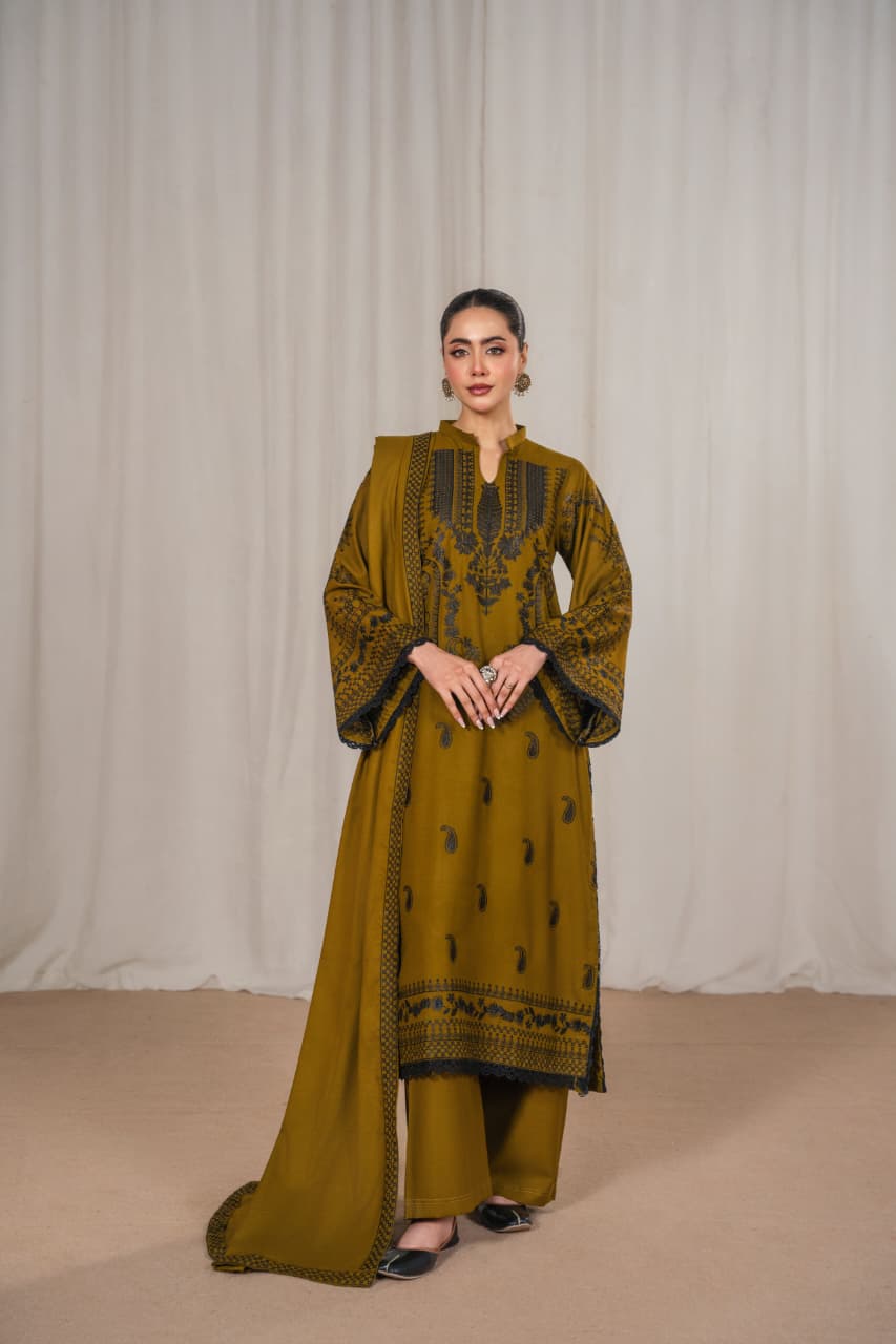 ZAITOON EMBROIDERED 3 PCS