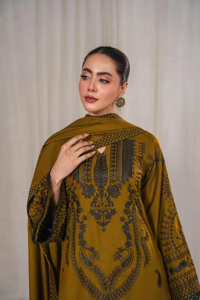 ZAITOON EMBROIDERED 3 PCS