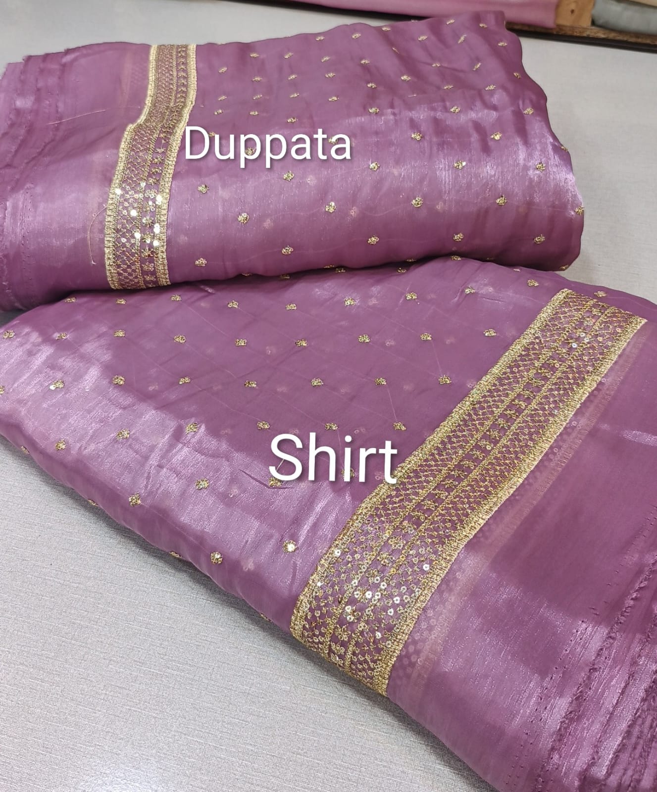 Sheesha Silk Embroidered Shirt Dupatta