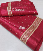 Sheesha Silk Embroidered Shirt Dupatta