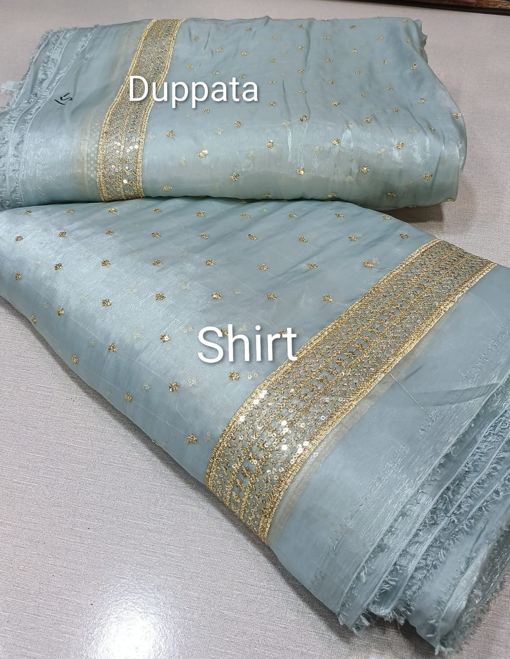 Sheesha Silk Embroidered Shirt Dupatta