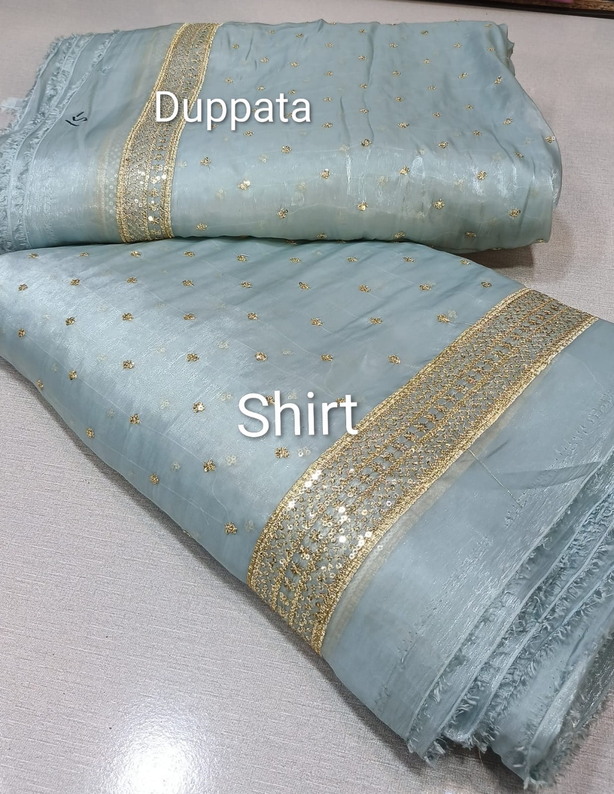 Sheesha Silk Embroidered Shirt Dupatta