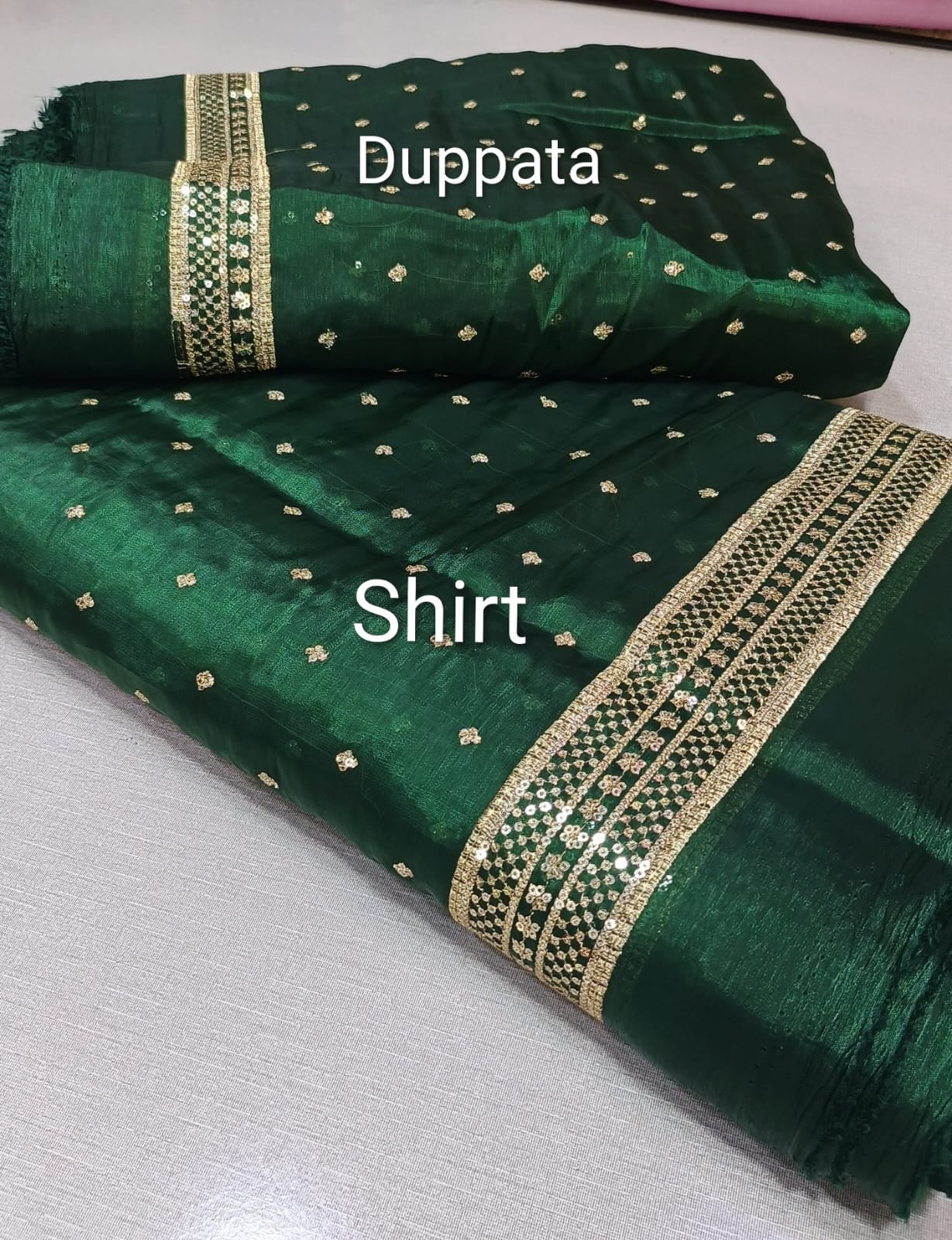 Sheesha Silk Embroidered Shirt Dupatta