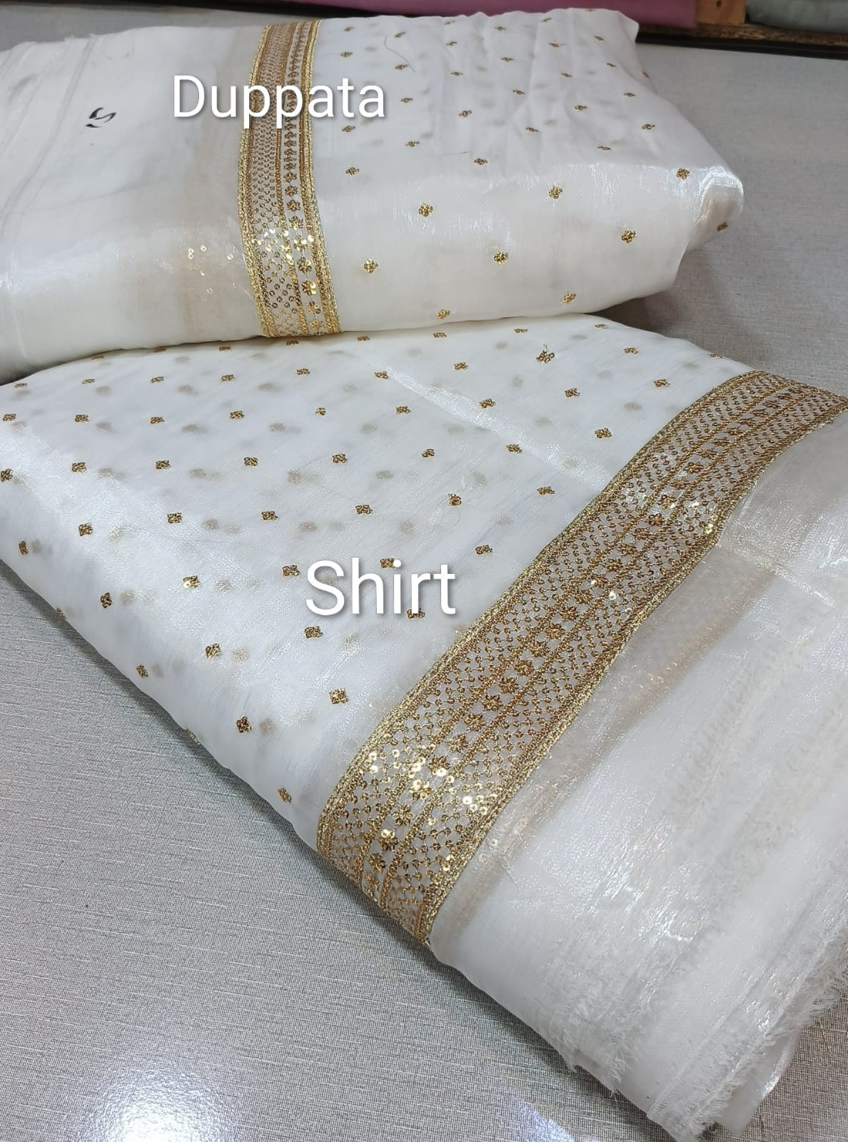 Sheesha Silk Embroidered Shirt Dupatta