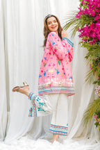 PINK FLORAL DIGITAL PRINTED 2 PCS