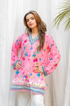 PINK FLORAL DIGITAL PRINTED 2 PCS