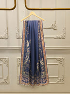 3 Piece- Pure Printed Raw Silk Embroidered Suit