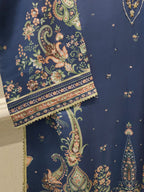3 Piece- Pure Printed Raw Silk Embroidered Suit
