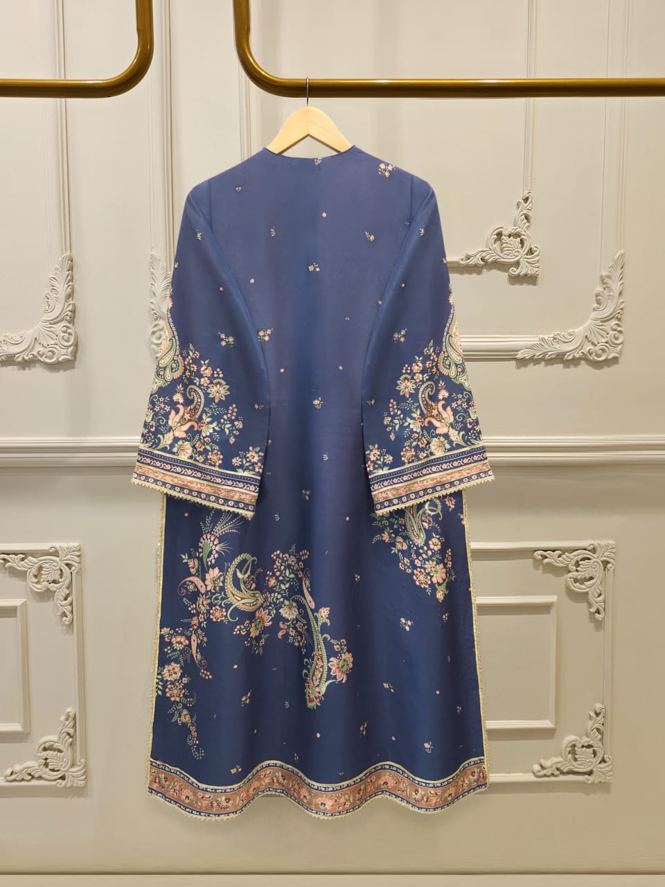 3 Piece- Pure Printed Raw Silk Embroidered Suit